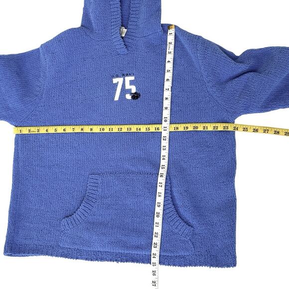 Oarsman 913 Hoodie Sweater Men Large US Navy 75 Blue Thick Knit Comfy Unisex Vtg - Picture 9 of 11